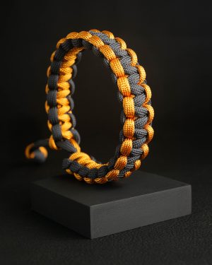 Pulsera Paracord Cobra Gris Azulado / Amarillo Oro