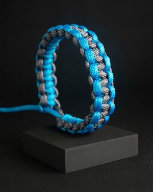 Pulsera Paracord Cobra Gris Claro / Celeste