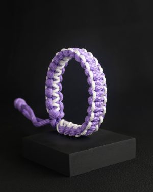 Pulsera Paracord Cobra Lila / Blanco 2mm