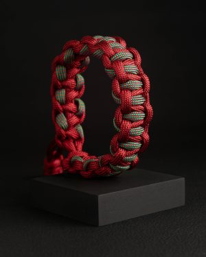 Pulsera Paracord Ojo Dragón Rojo Sangre / Camaleón Verde-Rojo-Violeta