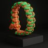 Pulsera Paracord Cobra ZigZag Camaleón Naranja / Camaleón Verde