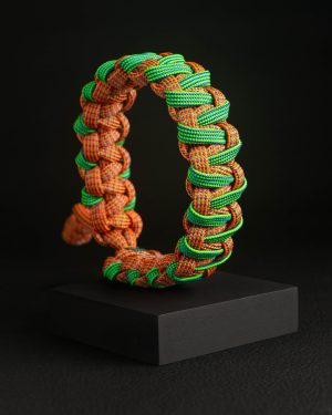 Pulsera Paracord Cobra ZigZag Camaleón Naranja / Camaleón Verde