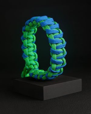 Pulsera Paracord Cobra ZigZag Camaleón Verde / Azul