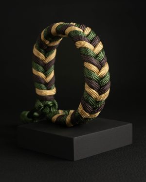 Pulsera Paracord FishTail Verde / Gris / Beige