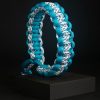 Pulsera Paracord Cobra Camo Blanco-Turquesa-Negro / Turquesa