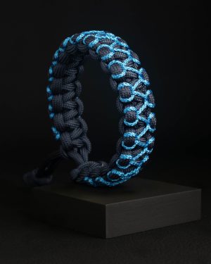 Pulsera Paracord Cobra Azul Marino / Celeste 1mm