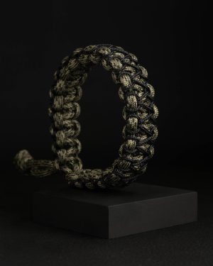 Pulsera Paracord Cobra Camo Militar / Negro 1mm