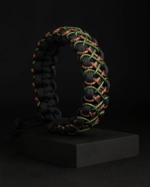 Pulsera Paracord Cobra Negro / Café 1mm / Verde 1mm