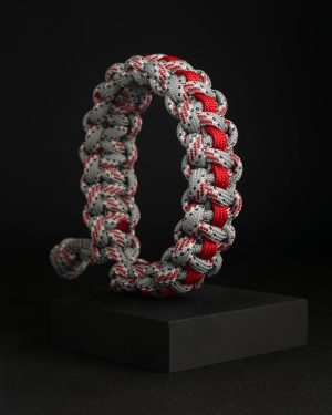 Pulsera Paracord Cobra Camo Gris-Rojo / Rojo