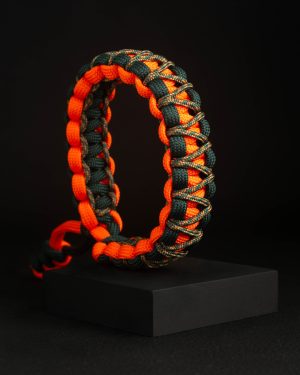 Pulsera Paracord Cobra Naranja Neón / Verde / Camo Verde 2mm