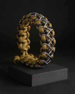 Pulsera Paracord Cobra Verde Aceituna / Negro 1mm / Gris 1mm