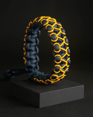 Pulsera Paracord Cobra Azul Marino / Amarillo 1mm