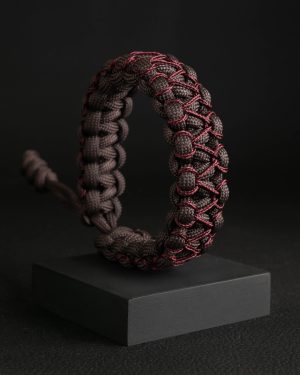 Pulsera Paracord Cobra Dark Mocca / Granate 1mm