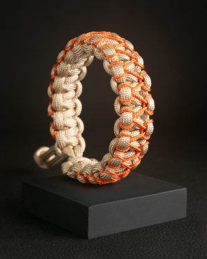 Pulsera Paracord Cobra Beige / Naranja 1mm