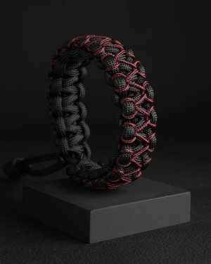Pulsera Paracord Cobra Negro / Granate 1mm