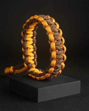 Pulsera Paracord Cobra Camo Café / Amarillo Oro