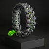 Pulsera Paracord Cobra Gris Azulado / Gris Claro / Verde Neón