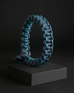 Pulsera Paracord Cobra Azul Marino / Turquesa Oscuro 2mm