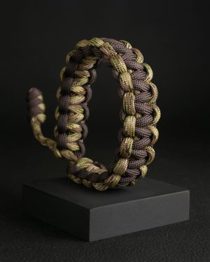 Pulsera Paracord Cobra Dark Mocca / Camo Verde