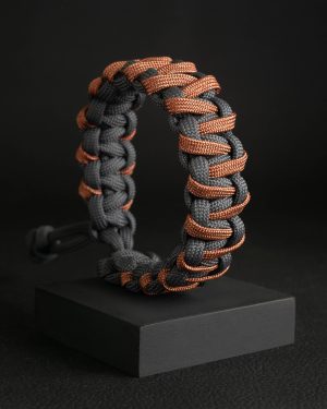 Pulsera Paracord Cobra ZigZag Gris Azulado / Café Oxidado