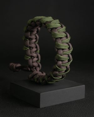 Pulsera Paracord Cobra ZigZag Dark Mocca / Verde Militar