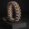 Pulsera Paracord Cobra Camo Naranja / Gris Claro