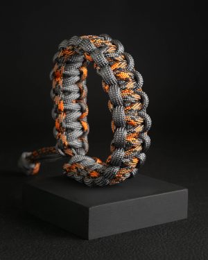 Pulsera Paracord Cobra Camo Naranja / Gris Claro
