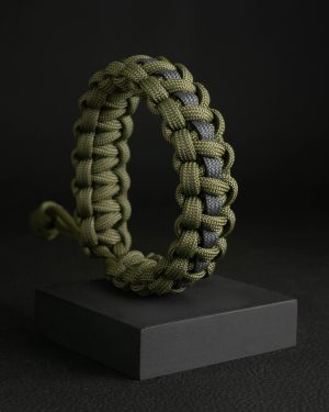 Pulsera Paracord Cobra Verde Militar / Gris Azulado